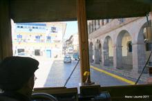 Interior del tramvia de Cusco